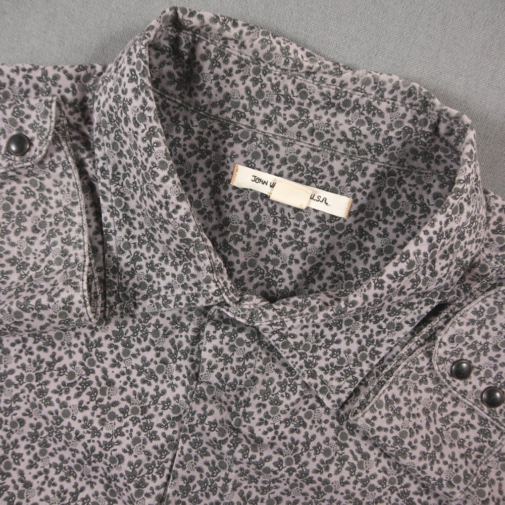 John Varvatos USA Floral Microprint Long Sleeve Men Boho Indi Party Shirt XL